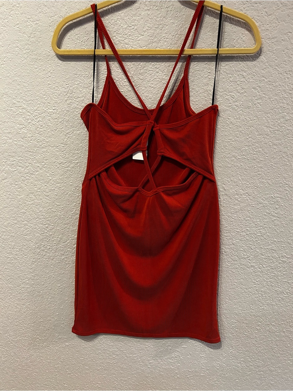 Double Zero Rust Orange Ribbed Mini Dress - Picture 2 of 4